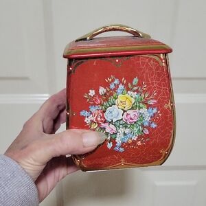 Vintage English Blue Bird Decorative Tin Box